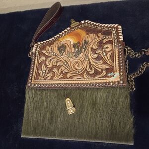 Handcrafted Leather and Hair On Hide Wallet/Crossbody